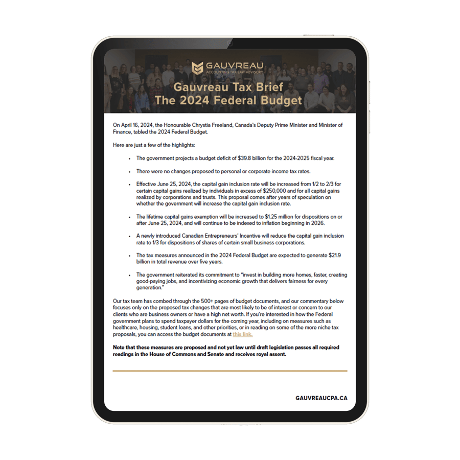 The 2024 Federal Budget Tablet